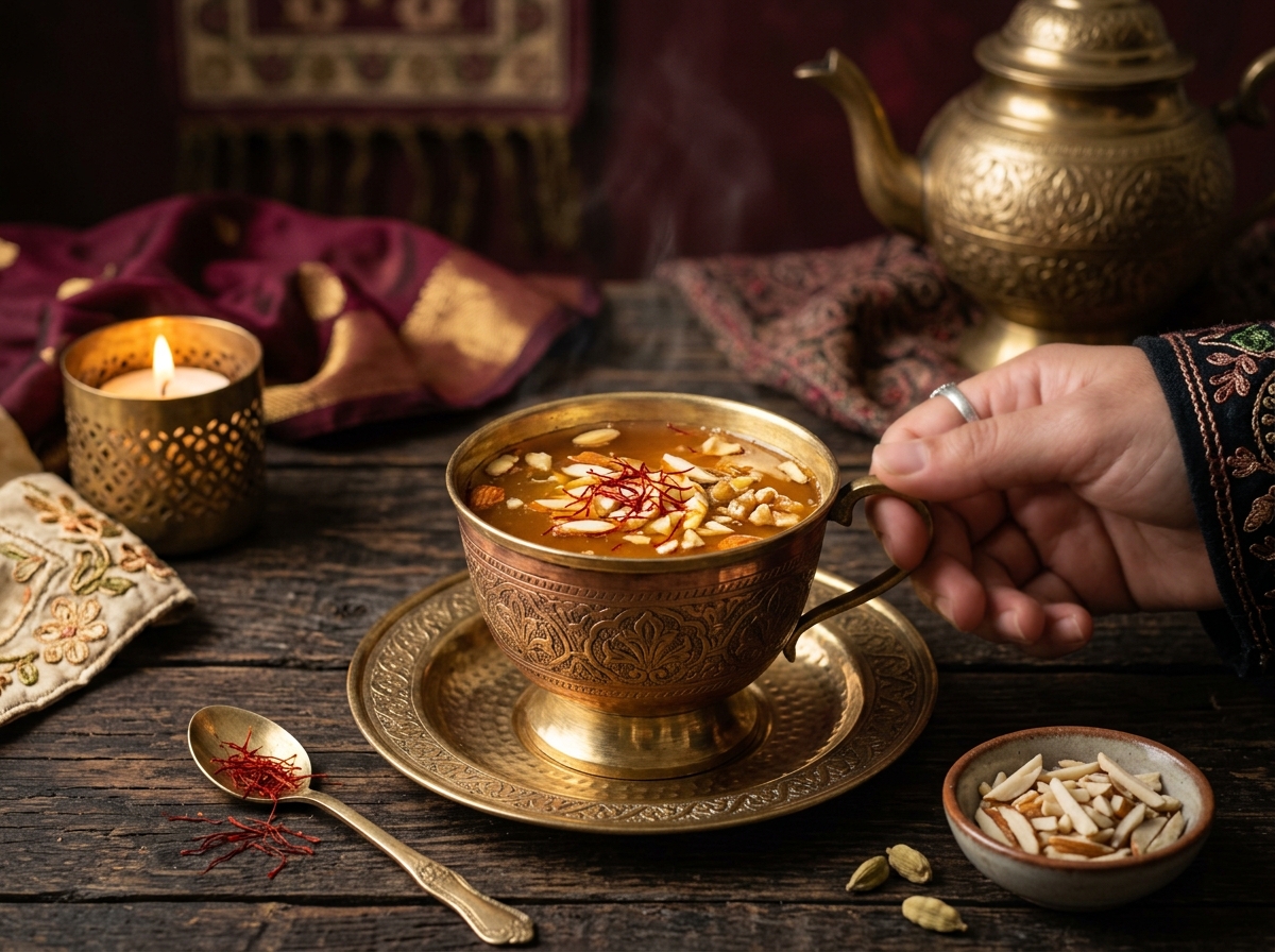 Kashmiri kahwa tea